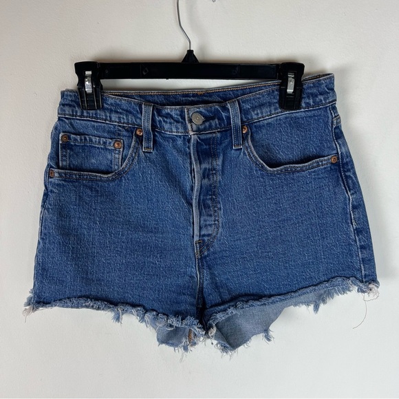 Levi’s 501 Cutoff High Rise Denim Jean Shorts Size 28 - Picture 1 of 5